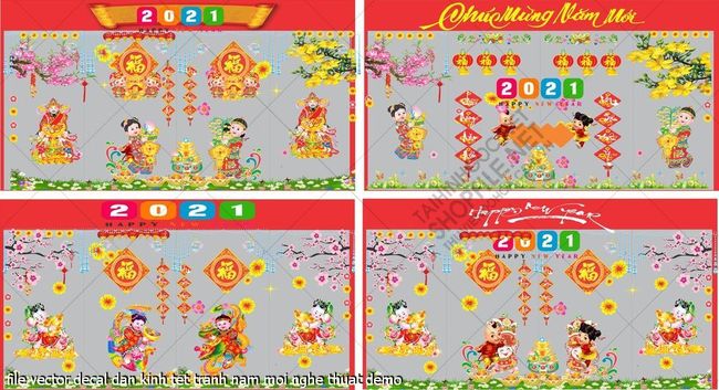 file vector decal dan kinh tet tranh nam moi nghe thuat